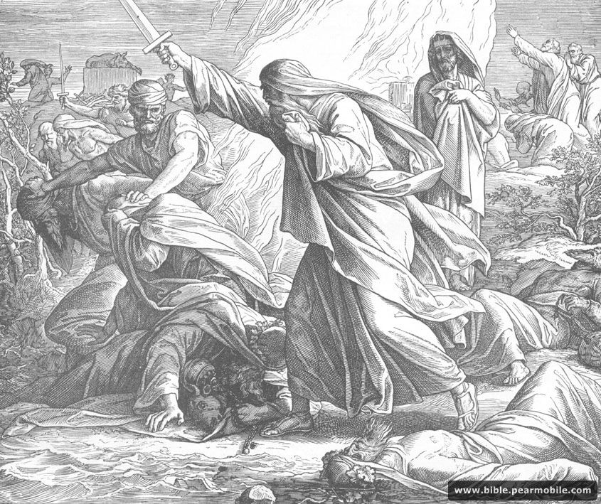 1 Reis 18:40 - Elijah Kills Prophets of Baal